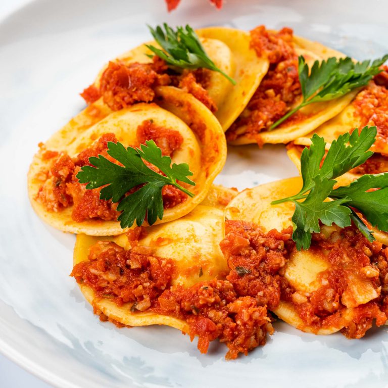 Ravioli all'aragosta con il suo sugo Ittica Brianza